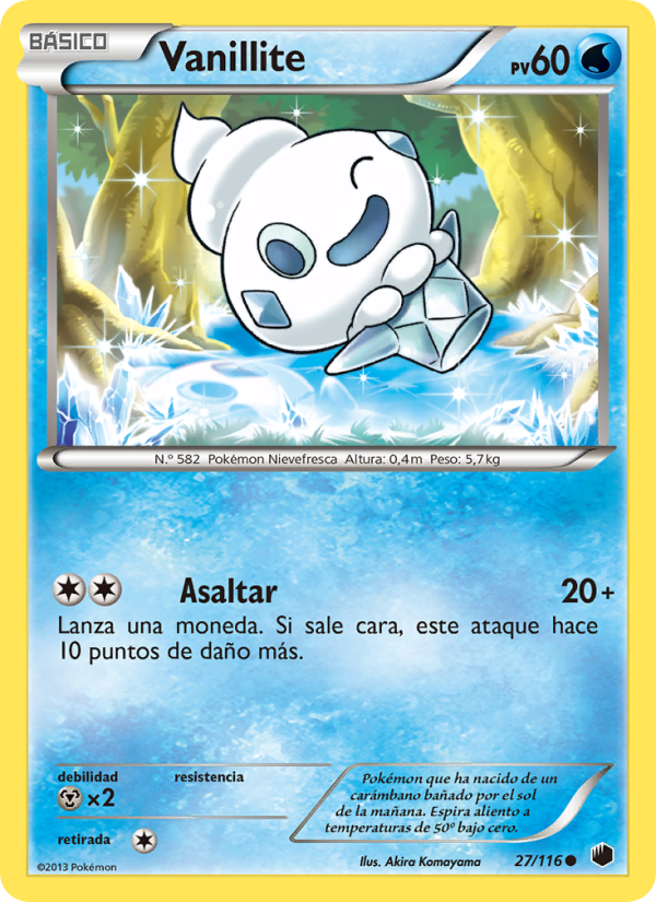 Vanillite 27 — Plasma Freeze (Spanish Pokémon TCG card)