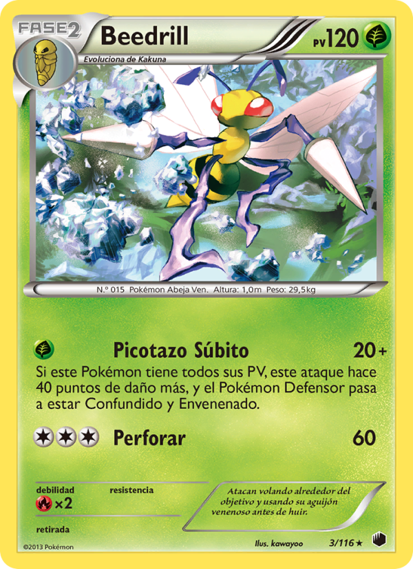 Beedrill 3 — Plasma Freeze (Spanish Pokémon TCG card)
