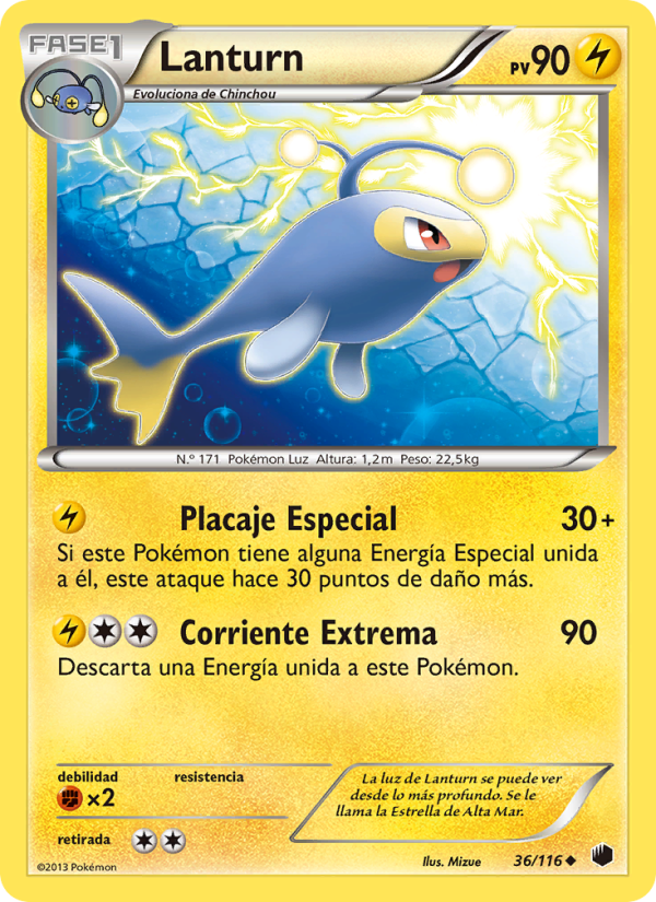 Lanturn 36 — Plasma Freeze (Spanish Pokémon TCG card)