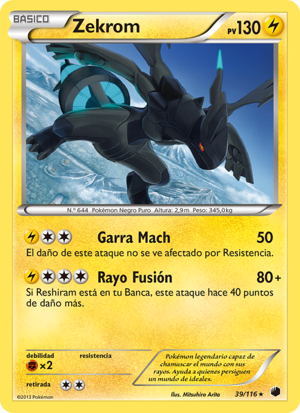 Zekrom 39 — Plasma Freeze (Spanish Pokémon TCG card)