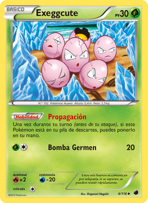 Exeggcute 4 — Plasma Freeze (Spanish Pokémon TCG card)