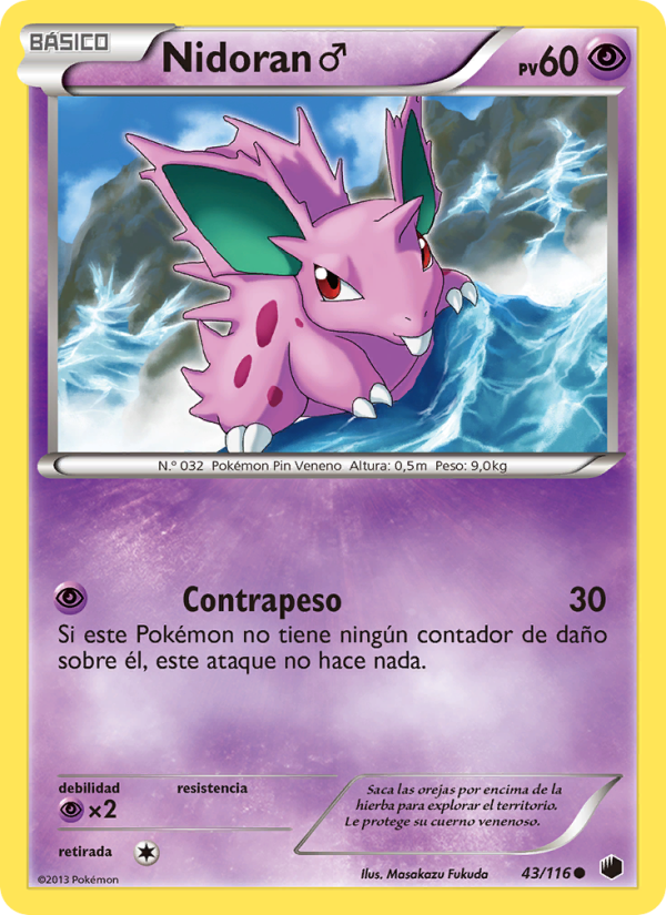 Nidoran♂ 43 — Plasma Freeze (Spanish Pokémon TCG card)