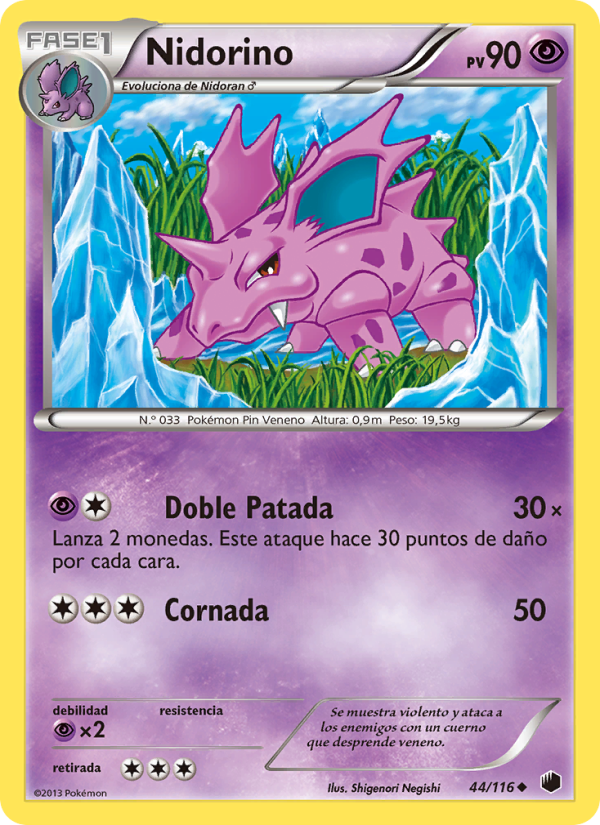 Nidorino 44 — Plasma Freeze (Spanish Pokémon TCG card)
