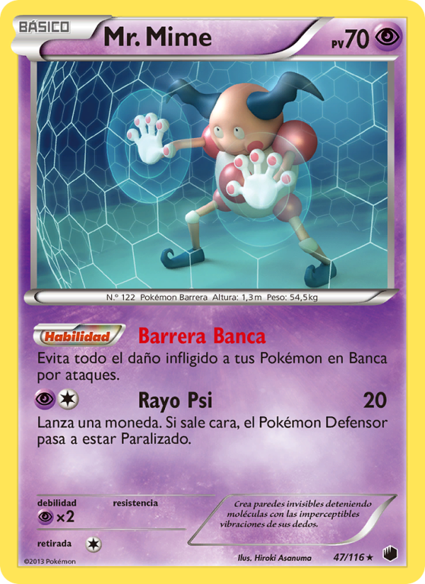 Mr. Mime 47 — Plasma Freeze (Spanish Pokémon TCG card)