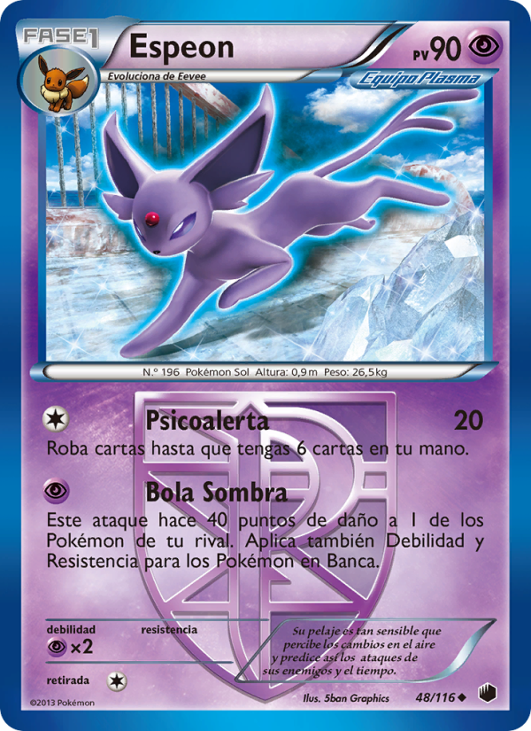 Espeon 48 — Plasma Freeze (Spanish Pokémon TCG card)