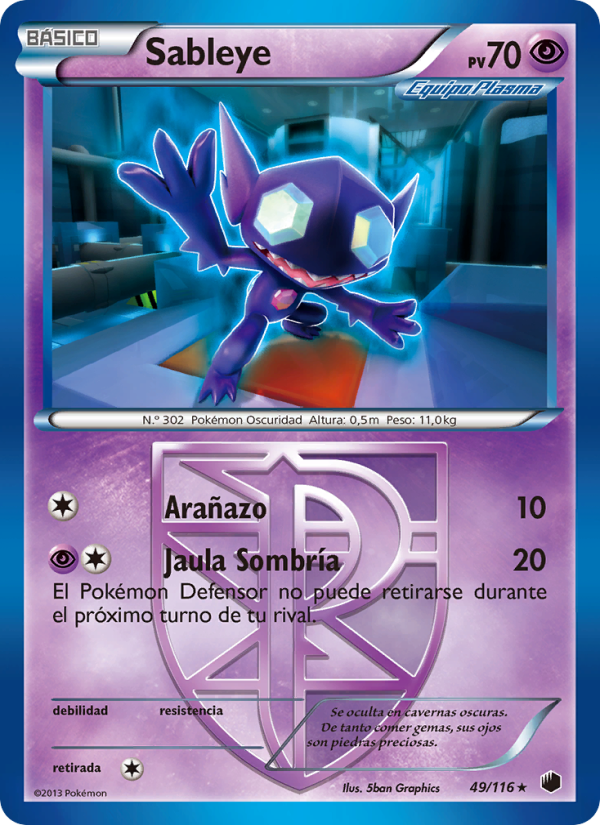 Sableye 49 — Plasma Freeze (Spanish Pokémon TCG card)