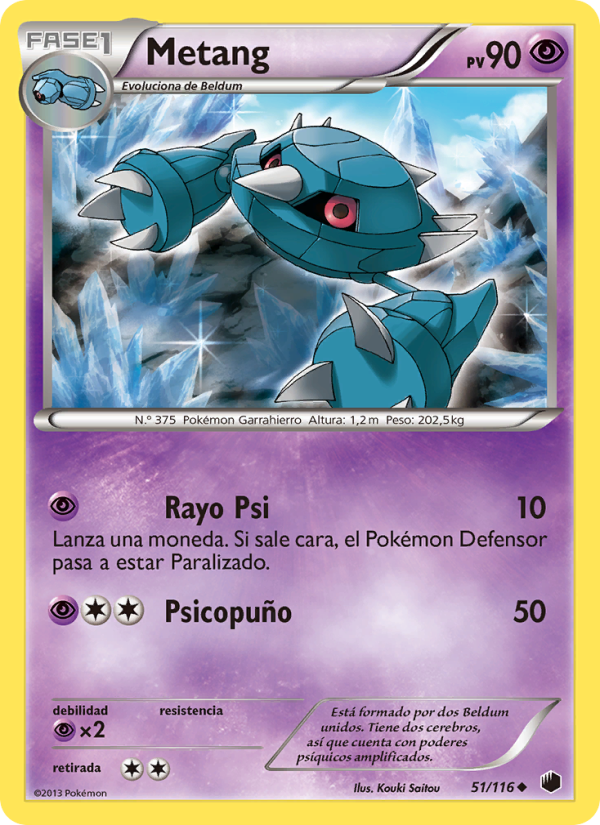 Metang 51 — Plasma Freeze (Spanish Pokémon TCG card)