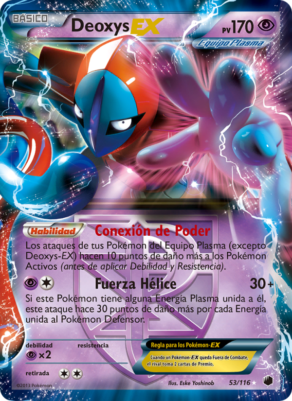 Deoxys-EX 53 — Plasma Freeze (Spanish Pokémon TCG card)