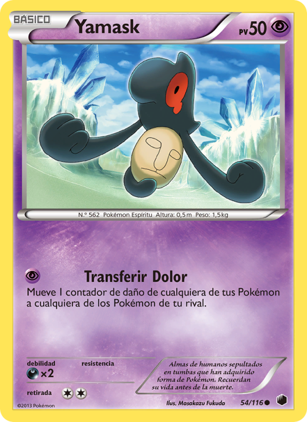Yamask 54 — Plasma Freeze (Spanish Pokémon TCG card)