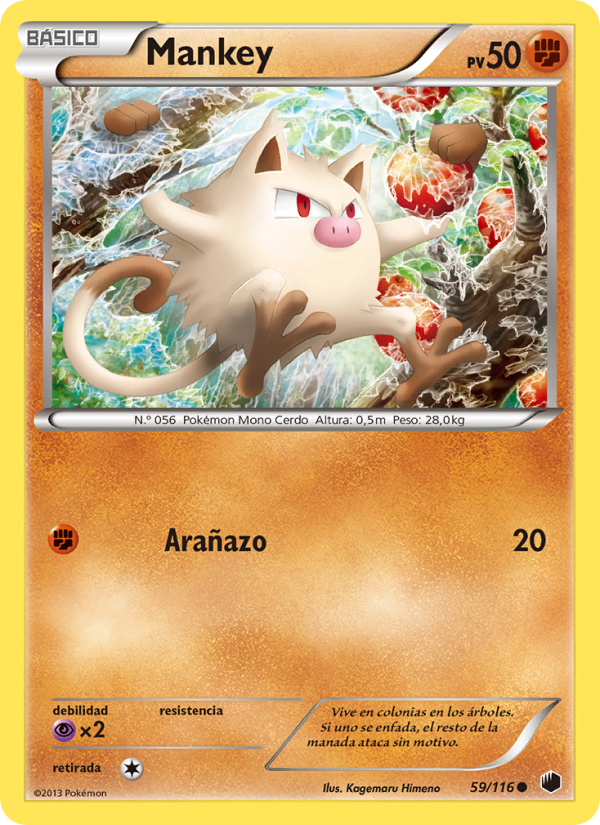 Mankey 59 — Plasma Freeze (Spanish Pokémon TCG card)