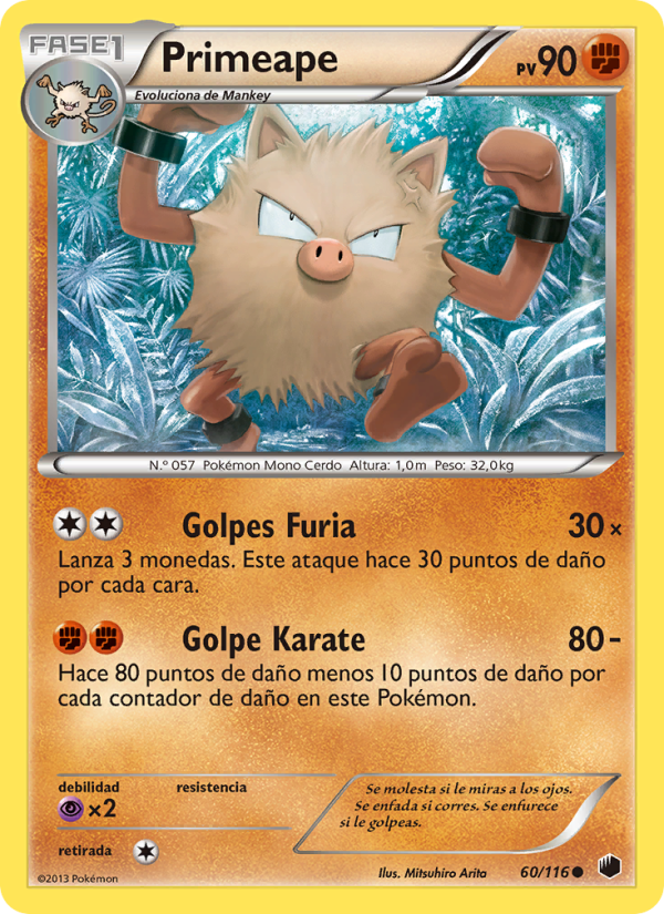 Primeape 60 — Plasma Freeze (Spanish Pokémon TCG card)