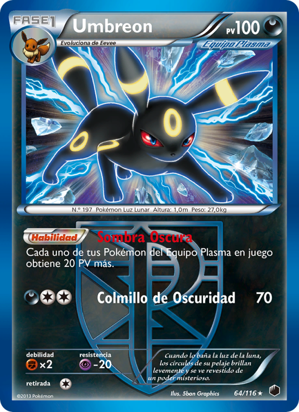 Umbreon 64 — Plasma Freeze (Spanish Pokémon TCG card)