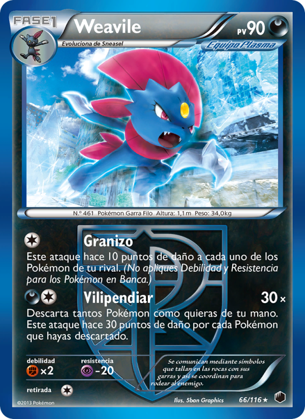 Weavile 66 — Plasma Freeze (Spanish Pokémon TCG card)
