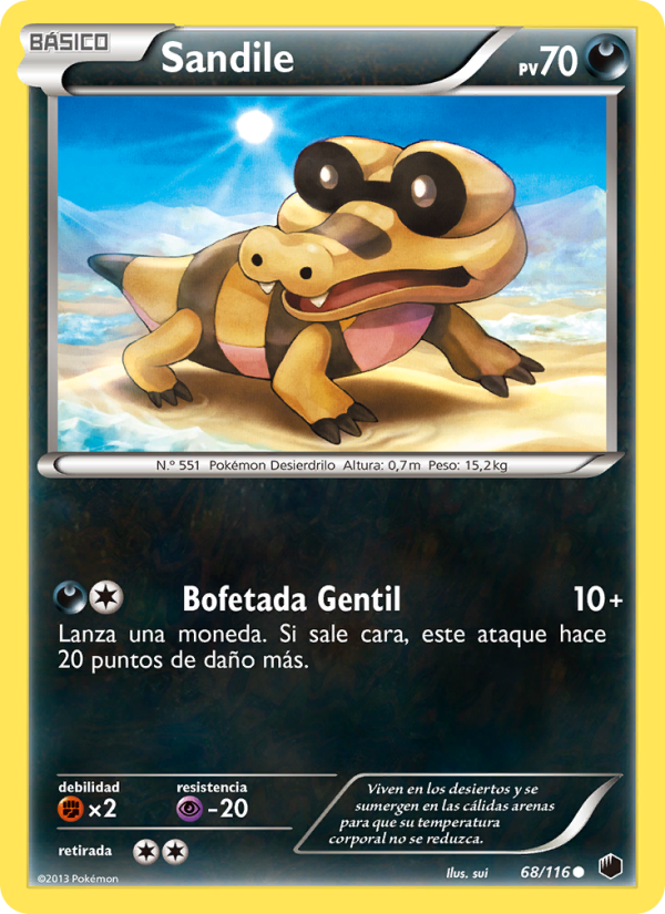 Sandile 68 — Plasma Freeze (Spanish Pokémon TCG card)