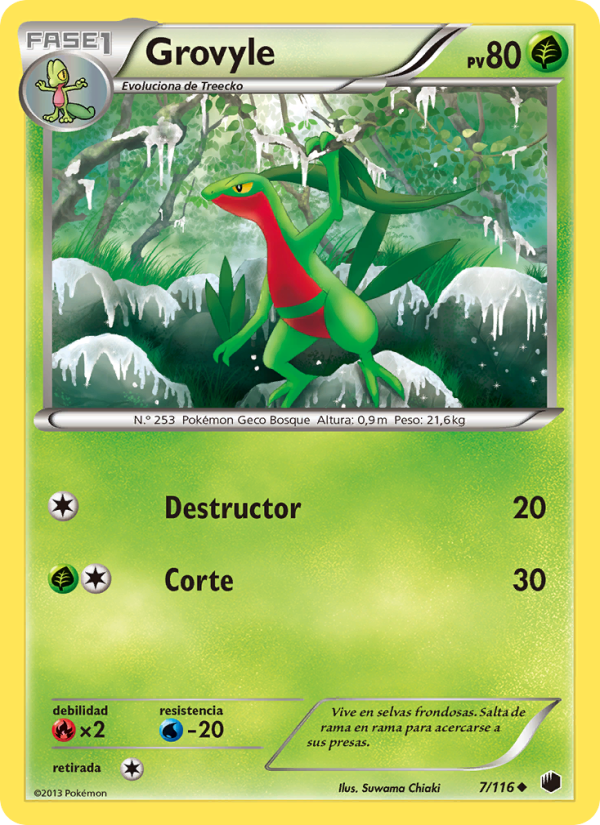 Grovyle 7 — Plasma Freeze (Spanish Pokémon TCG card)