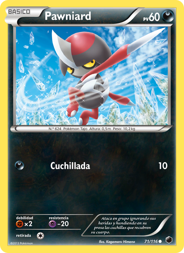 Pawniard 71 — Plasma Freeze (Spanish Pokémon TCG card)