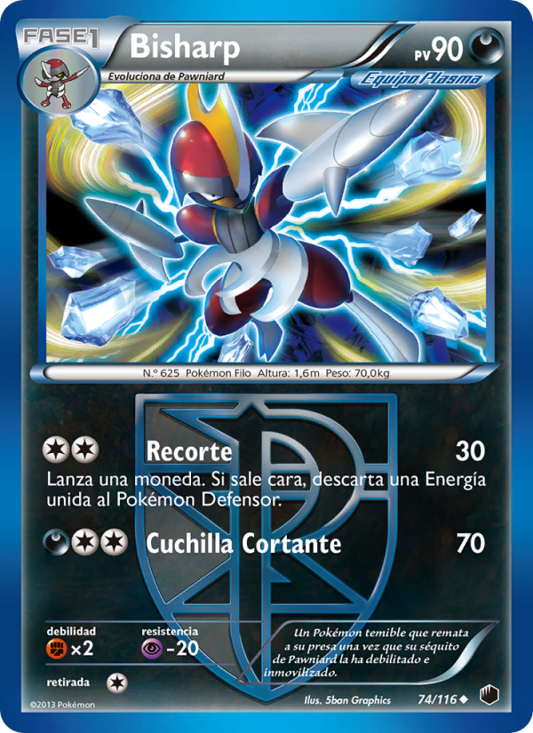 Bisharp 74 — Plasma Freeze (Spanish Pokémon TCG card)