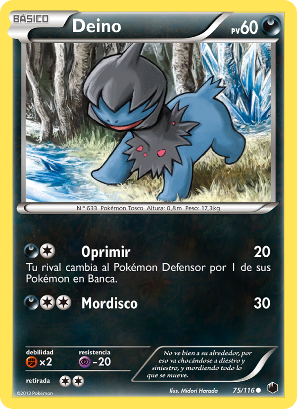 Deino 75 — Plasma Freeze (Spanish Pokémon TCG card)
