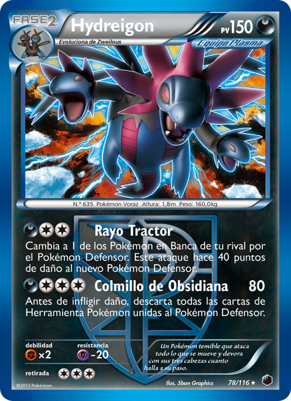 Hydreigon 78 — Plasma Freeze (Spanish Pokémon TCG card)