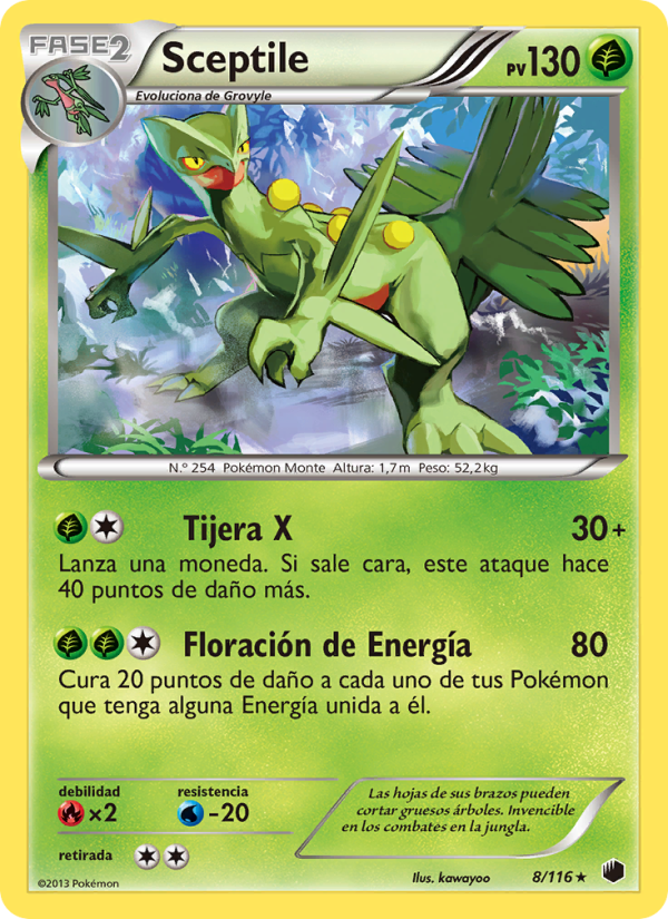 Sceptile 8 — Plasma Freeze (Spanish Pokémon TCG card)