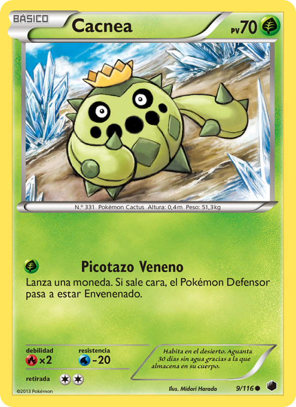 Cacnea 9 — Plasma Freeze (Spanish Pokémon TCG card)