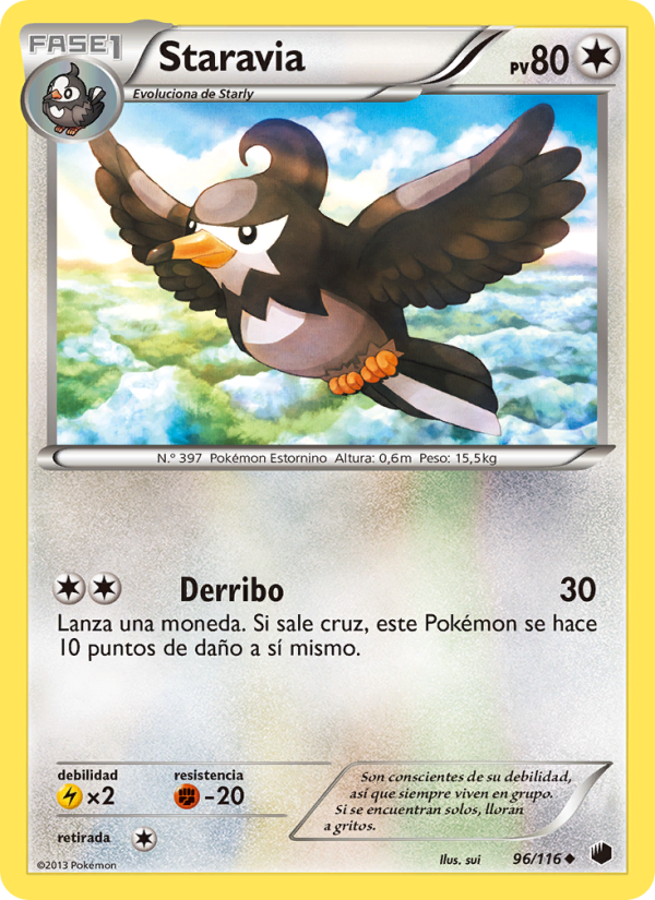 Staravia 96 — Plasma Freeze (Spanish Pokémon TCG card)