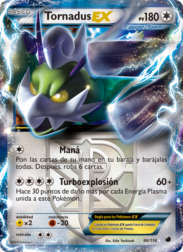 Tornadus-EX 98 — Plasma Freeze (Spanish Pokémon TCG card)