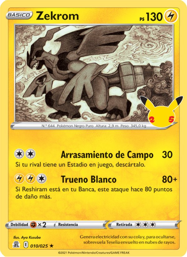 Zekrom 10 — Celebrations (Spanish Pokémon TCG card)