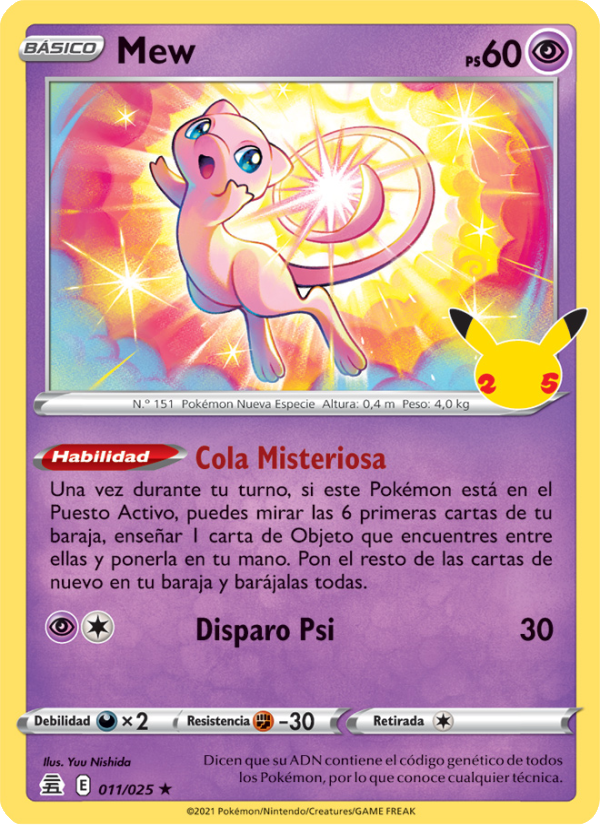Mew 11 — Celebrations (Spanish Pokémon TCG card)