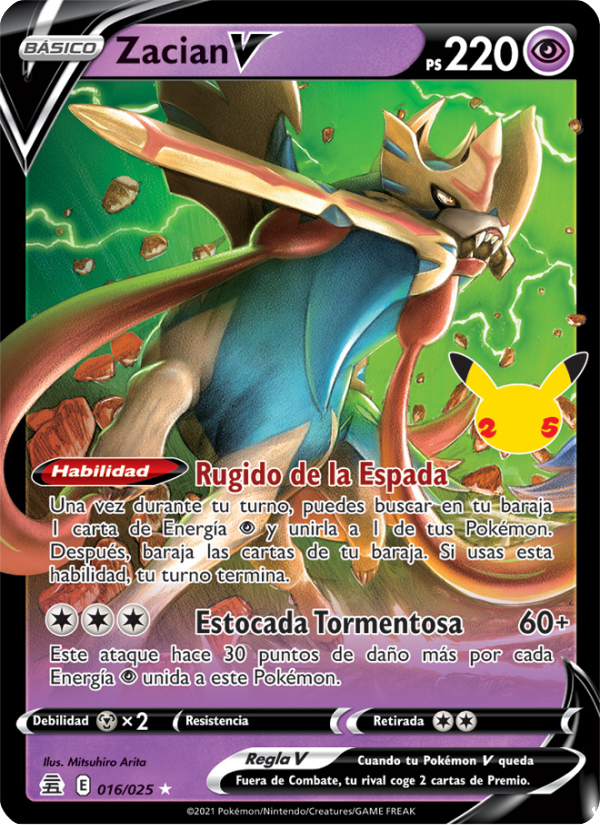 Zacian V 16 — Celebrations (Spanish Pokémon TCG card)