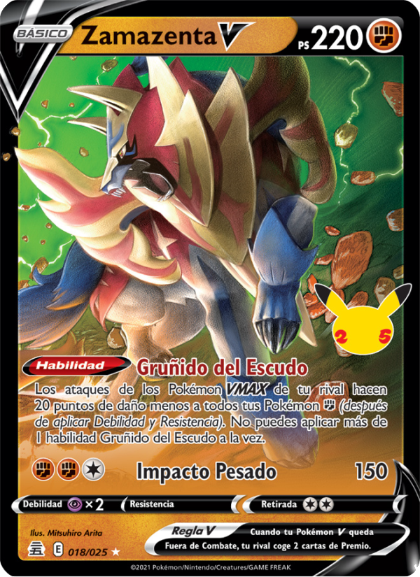 Zamazenta V 18 — Celebrations (Spanish Pokémon TCG card)