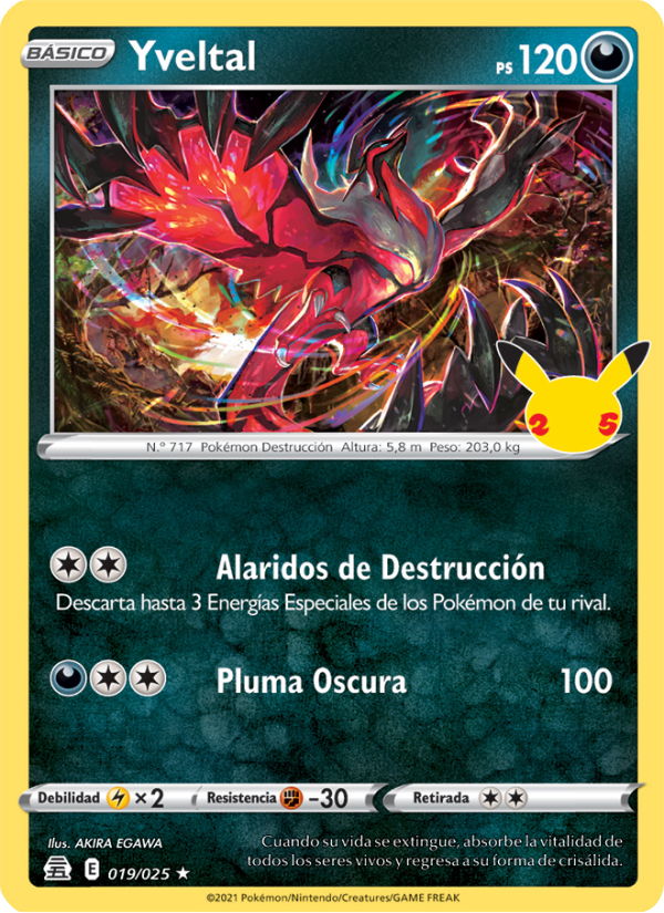 Yveltal 19 — Celebrations (Spanish Pokémon TCG card)