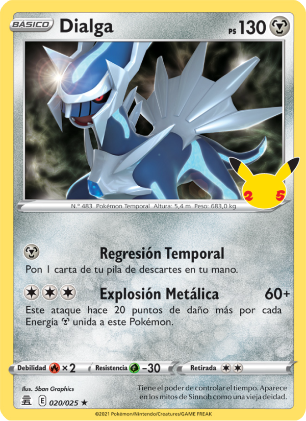 Dialga 20 — Celebrations (Spanish Pokémon TCG card)