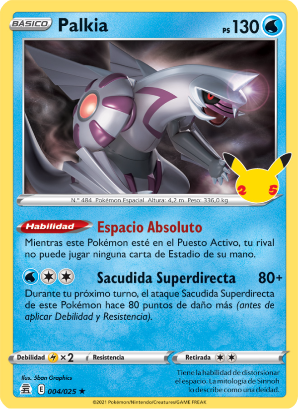 Palkia 4 — Celebrations (Spanish Pokémon TCG card)