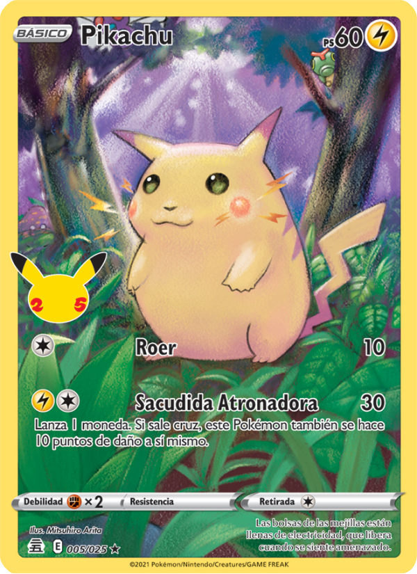 Pikachu 5 — Celebrations (Spanish Pokémon TCG card)