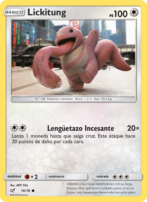 Lickitung 16 — Detective Pikachu (Spanish Pokémon TCG card)
