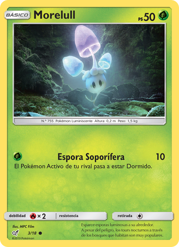 Morelull 3 — Detective Pikachu (Spanish Pokémon TCG card)