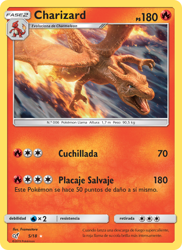 Charizard 5 — Detective Pikachu (Spanish Pokémon TCG card)