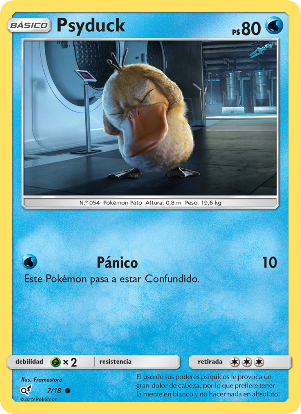 Psyduck 7 — Detective Pikachu (Spanish Pokémon TCG card)