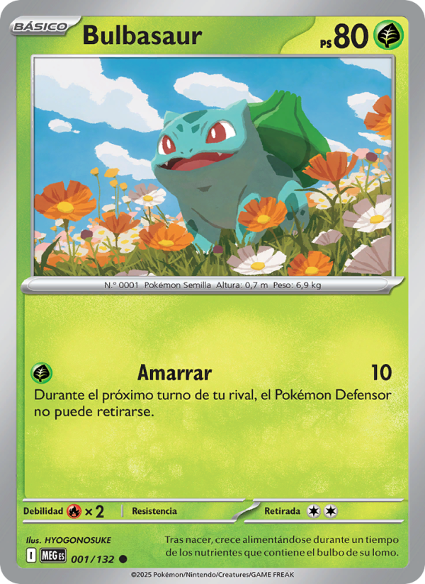 Bulbasaur 001 — Mega Evolution (Spanish Pokémon TCG card)