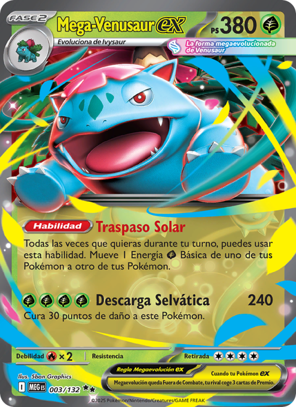 Mega Venusaur ex 003 — Mega Evolution (Spanish Pokémon TCG card)