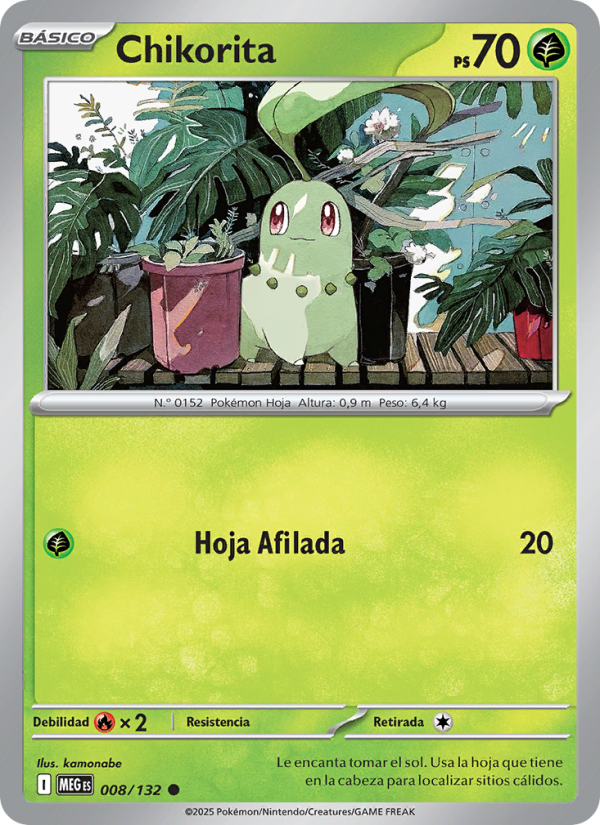 Chikorita 008 — Mega Evolution (Spanish Pokémon TCG card)