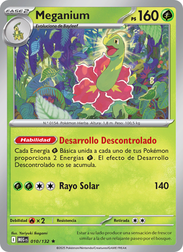 Meganium 010 — Mega Evolution (Spanish Pokémon TCG card)