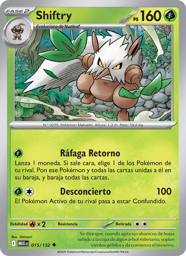 Shiftry 015 — Mega Evolution (Spanish Pokémon TCG card)
