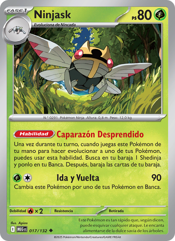 Ninjask 017 — Mega Evolution (Spanish Pokémon TCG card)