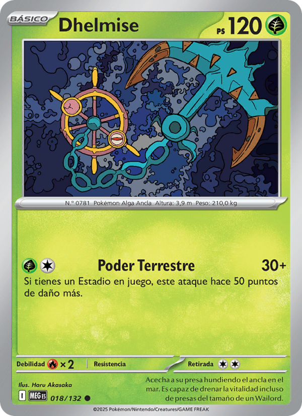 Dhelmise 018 — Mega Evolution (Spanish Pokémon TCG card)