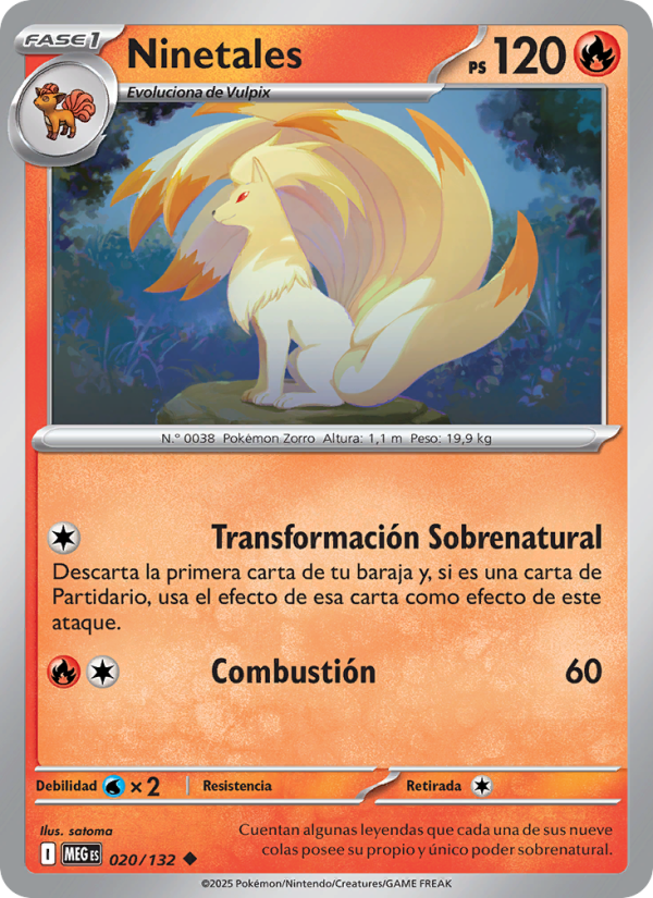 Ninetales 020 — Mega Evolution (Spanish Pokémon TCG card)