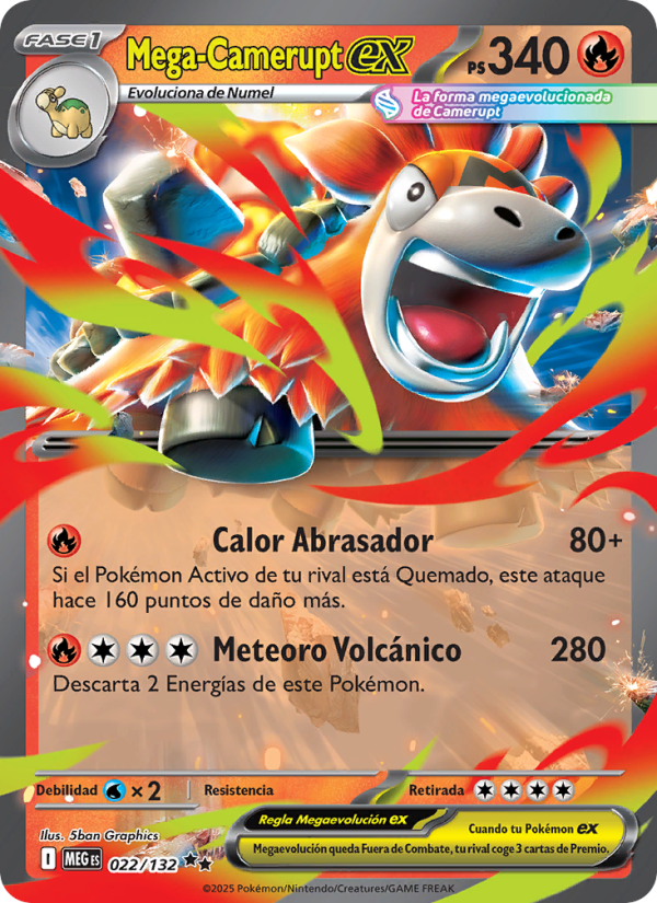 Mega-Camerupt ex 022 — Mega Evolution (Spanish Pokémon TCG card)