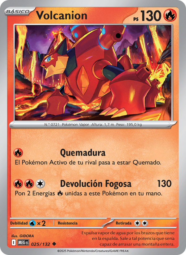 Volcanion 025 — Mega Evolution (Spanish Pokémon TCG card)