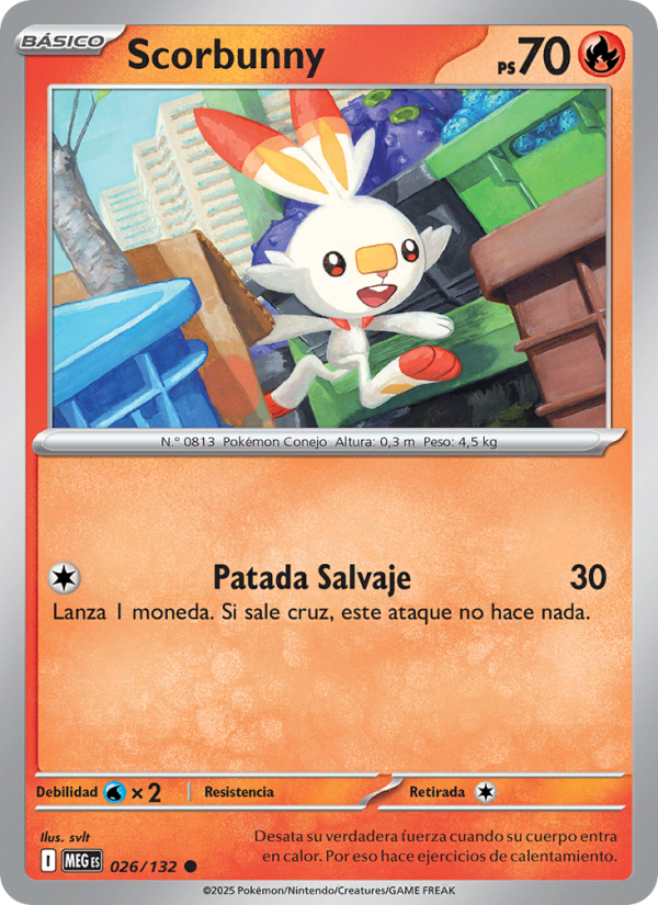 Scorbunny 026 — Mega Evolution (Spanish Pokémon TCG card)